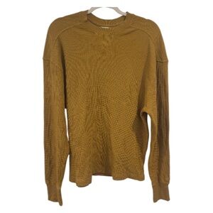 DSG Mens Waffle Crew Honey Brown Cotton Knit Sweater BOSSM23400 Small NWT